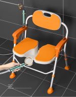 ⁦כסא רחצה מתקפל מאלומיניום עם פתח | דגם: לוגנו מתקפל (Lugano)⁩ – תמונה ⁦6⁩