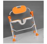 ⁦כסא רחצה מתקפל מאלומיניום עם פתח | דגם: לוגנו מתקפל (Lugano)⁩ – תמונה ⁦8⁩