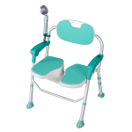 כסא רחצה מתקפל מאלומיניום עם פתח | דגם: לוגנו מתקפל (Lugano)