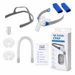 ⁦מסכת כריות אף CPAP אוניברסלית לדום נשימה בשינה – כולל רצועת ראש ו-3 זוגות סיפאפ סיליקון (S/M/L)⁩ – תמונה ⁦6⁩