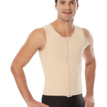 מחטב גינקומסטיה Gynecomastia ואפוד לחץ רפואי לגבר עם רוכסן לאחר ניתוח הקטנת חזה