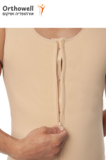 ⁦מחטב גינקומסטיה Gynecomastia ואפוד לחץ רפואי לגבר עם רוכסן לאחר ניתוח הקטנת חזה⁩ – תמונה ⁦2⁩